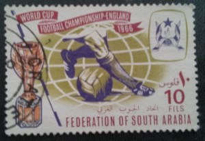 Federation of South Arabia stamp to commemorate its participation in the 1966 Football World Cup