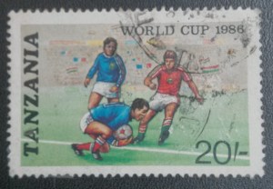 Tanzania stamp on 1986 Football World Cup