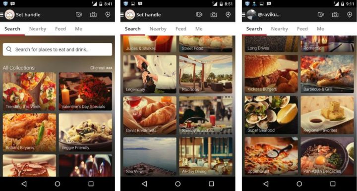 Restaurant Categories in Zomato app