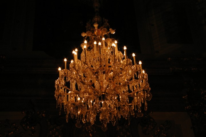 A chandelier in Belvedere Palace