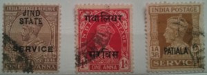 Indian States Overprint on British India Stamps